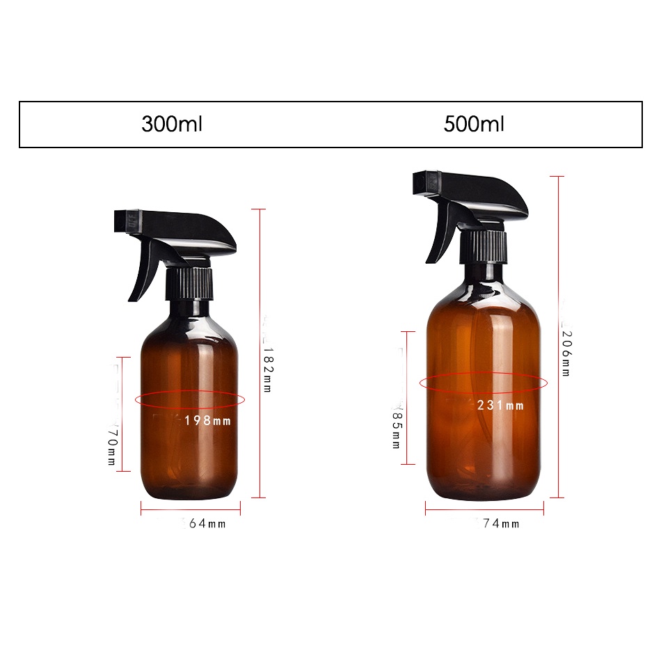 Empty Amber Plastic Spray Bottle - Large Refillable Container for ...