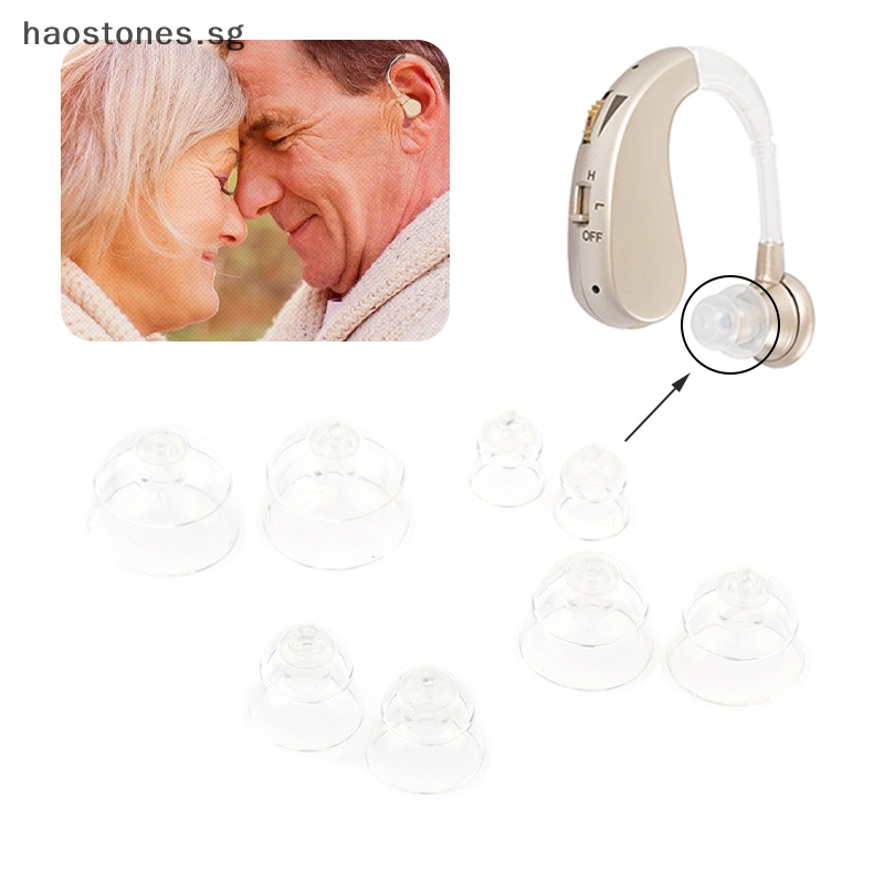 Hao 1Pairs 6/8/10/12mm Hearing Aid Ear Tips Soft Replacement Earplugs