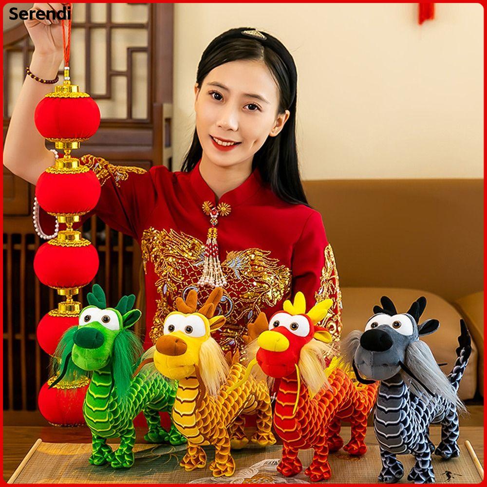 SERENDI Chinese Dragon Plush Toy, 40cm Stuffed Animal Dragon Rag Doll ...