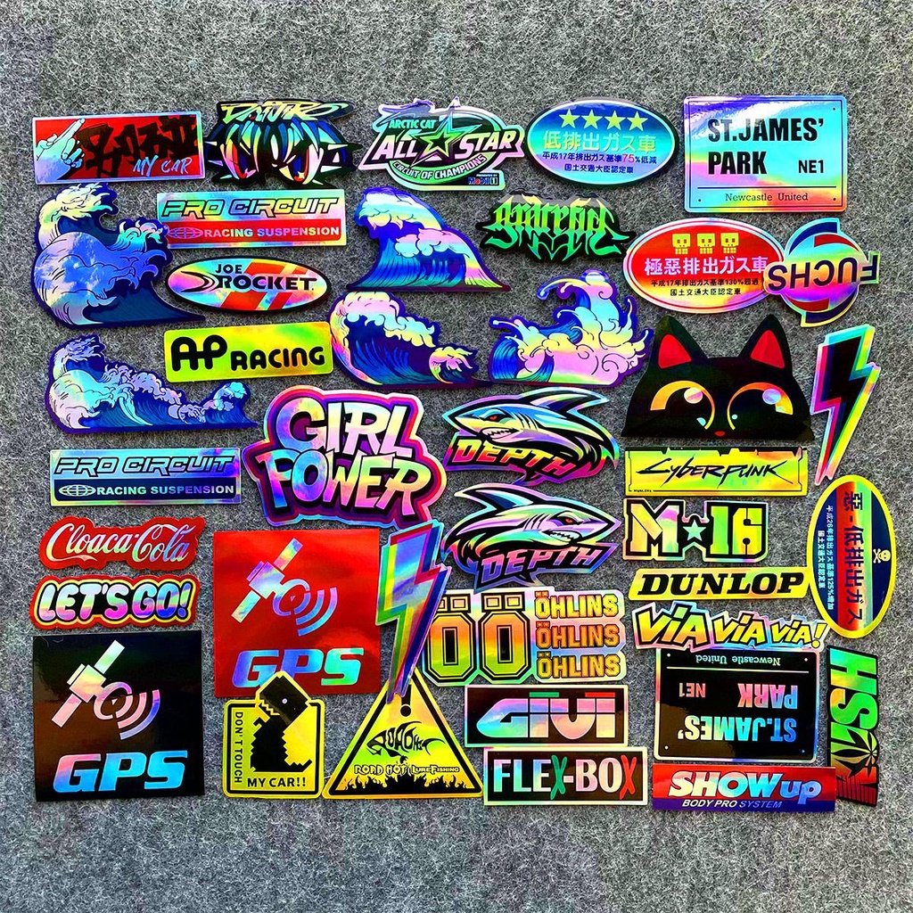 40Pcs JDM Helmet Decals Pers Japanese Modified Stickers Waterproof ...