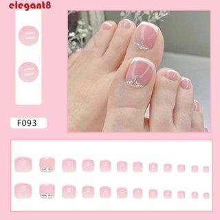 24Pcs Aurora Effect Fashionable Detachable Jade Green Flash Diamond  Wearable Temperament Finished Fake Nails With Glue 