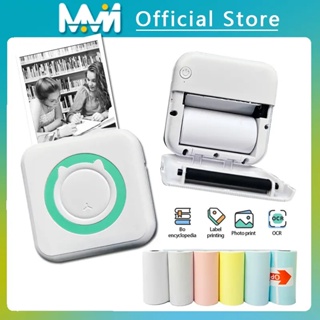 T02 Mini Sticker Label Maker Portable Pocket Thermal Instant Photo Printer  Wireless Receipt Machine for Sticky Scrapbook Label 