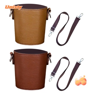 Luxury Leather Drinks Handled Sleeve Holder, Reusable Travel Coffee Cup Holder, Detachable Metal Chain Cup Holder, Portable Cup Holder Insulated