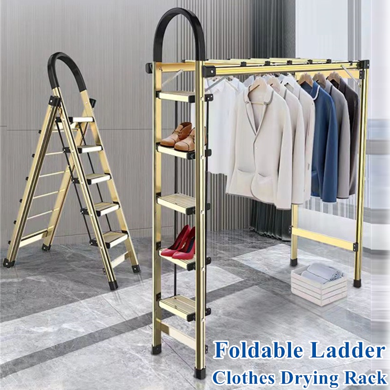 Foldable Clothes Drying Rack Laundry Hanger Shelf with Telescopic Rod ...