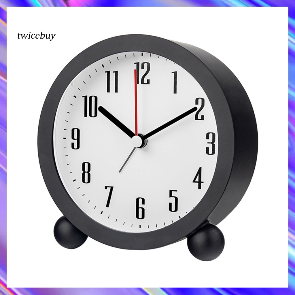[TY] Durable Desk Clock Adjustable Alarm Clock Small Round Analogue ...