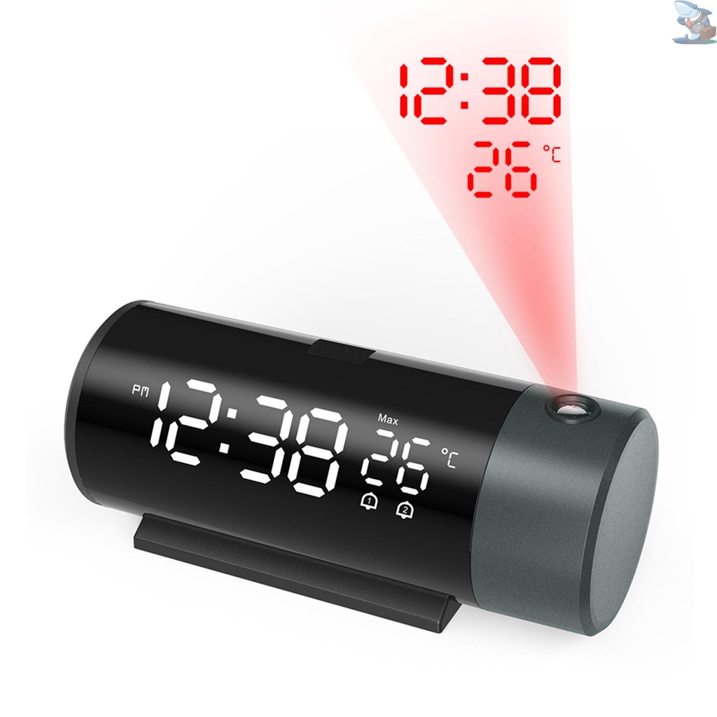 [New] Projection Alarm Clock, Digital Clock with 180° Rotatable ...
