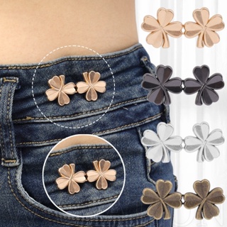Camellia Flower Pants Button Tightener Alloy Trousers Waistband
