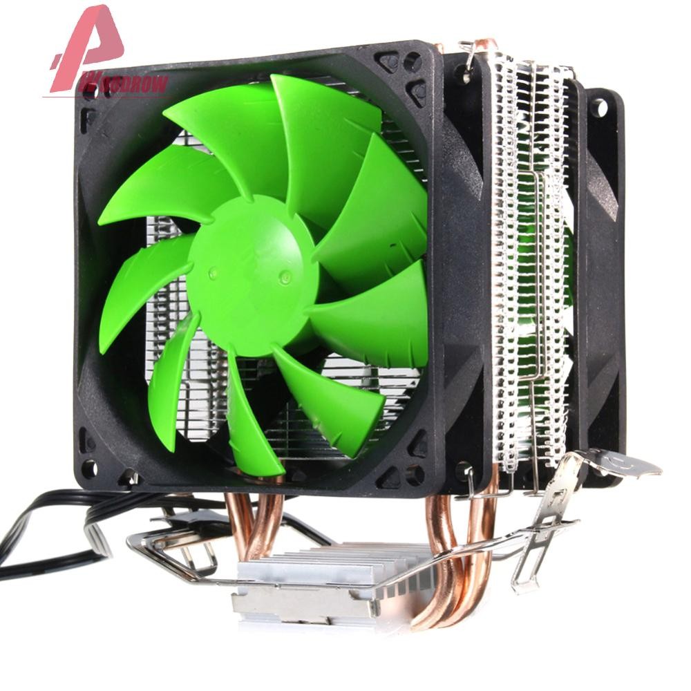 Dual Copper Pipes Dual Fans Hydraulic CPU Cooler Heatpipe Fans Heatsink ...