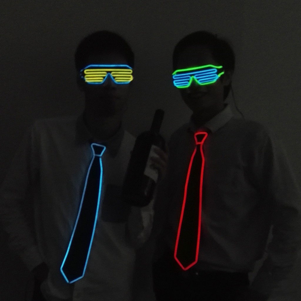 1 Pc Luminous Necktie LED Flashing Tie Party Dance Bow Ties Glow in the ...