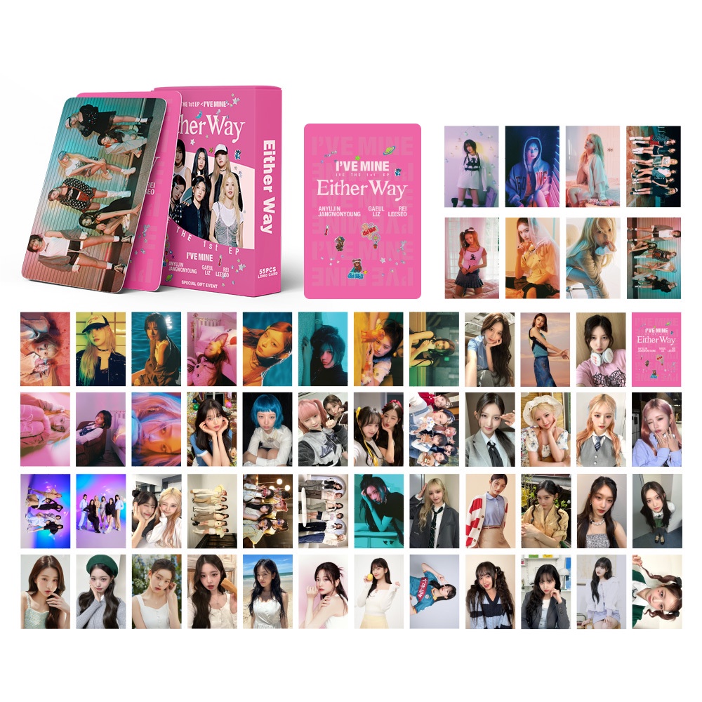 55pcs/box IVE Lomo Cards THE 1ST EP MINE Either Way A DREAMY DAY MINIVE ...