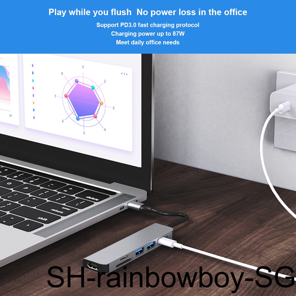 Typec Hub USB 3 0 Adapter Laptop Fast Speed Docking Station Home