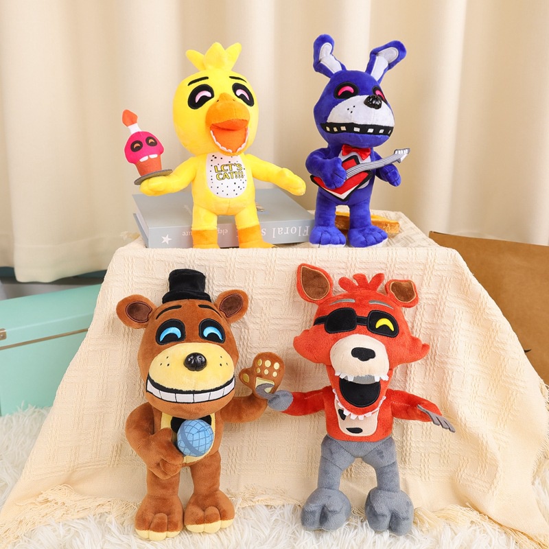 FNAF Movie Series Stuffed Plush Doll Brown Bear Freddy Microphone Freddy  Pirate Wolf Plush Toy Christmas Gift for Children