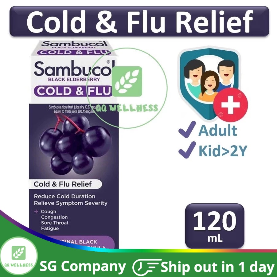Sambucol Black Elderberry Cold Flu Relief 120mL Australian Version