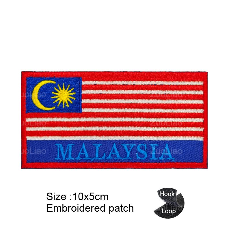 Malaysia Flag Patch Iron On Sew On Embroidered Applique Badge National Flag Patch In Multiple Sizes - Australia - Foto 13