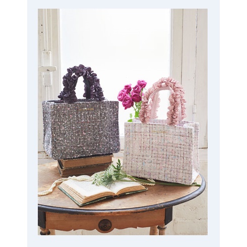 Maison De FLEUR】Japanese Classic Tweed Flash Fabric Hand Bag