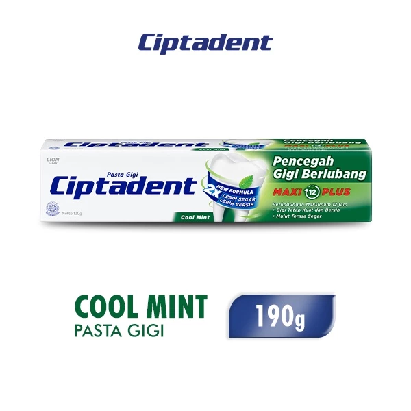 Ciptadent Pasta Gigi Maxi 12 Cool Mint Tube 190 gr x3 - Gambar 2