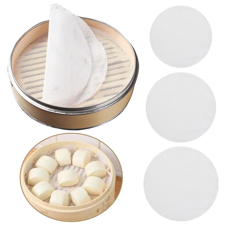 Silicone Steamer Non-Stick Pad Dumplings Mat Reusable Steam Buns Baking ...
