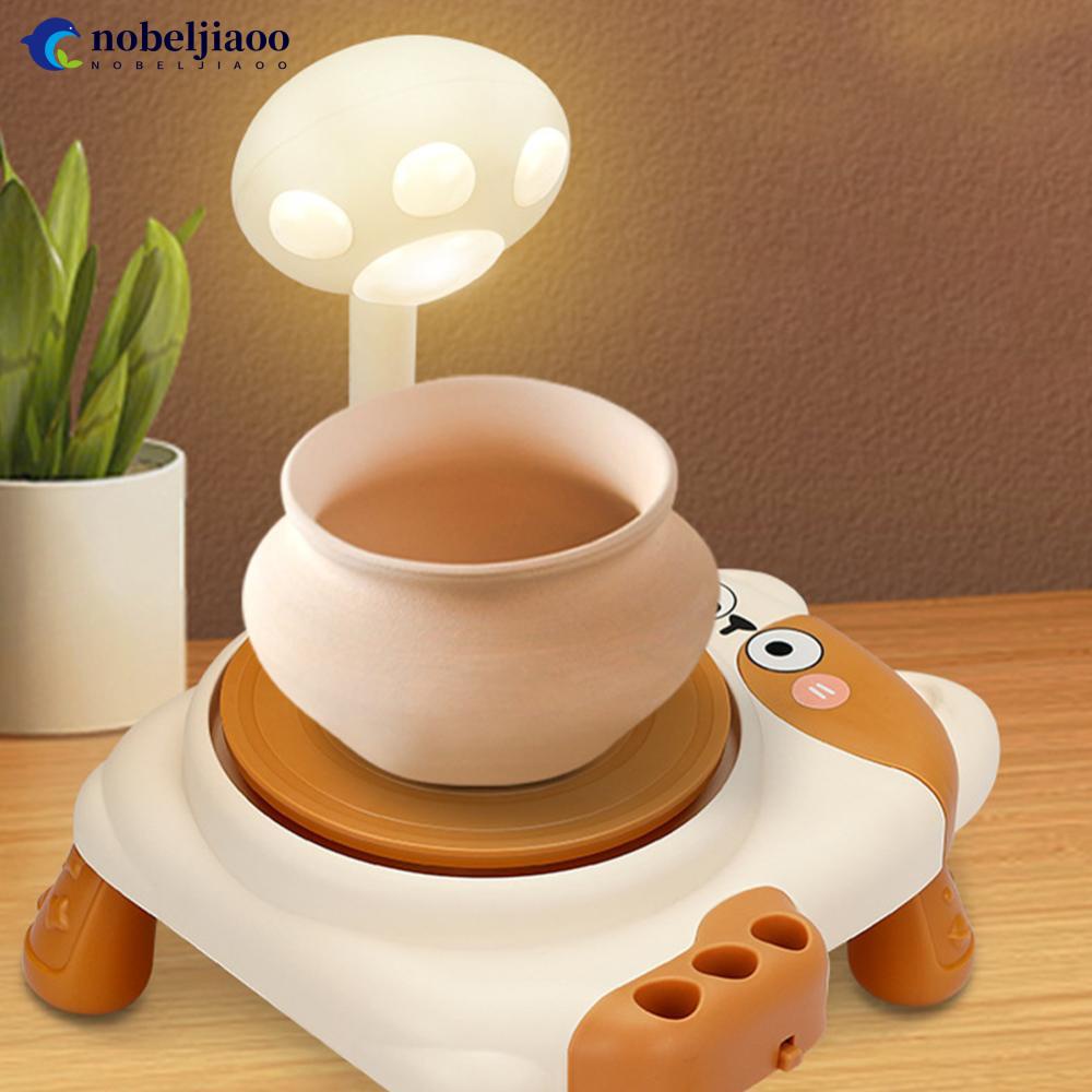 Electric Pottery Wheel Turntable Clay Forming Ceramic Mini Crafts Machine  for Adults Home Use Children School