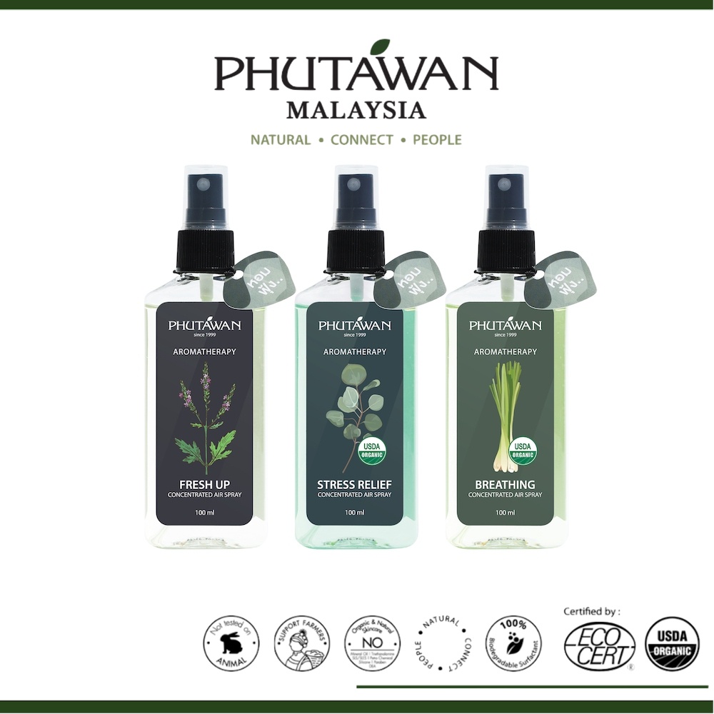 Phutawan Aromatherapy Stress Relief /Breathing Concentrated Air Spray ...