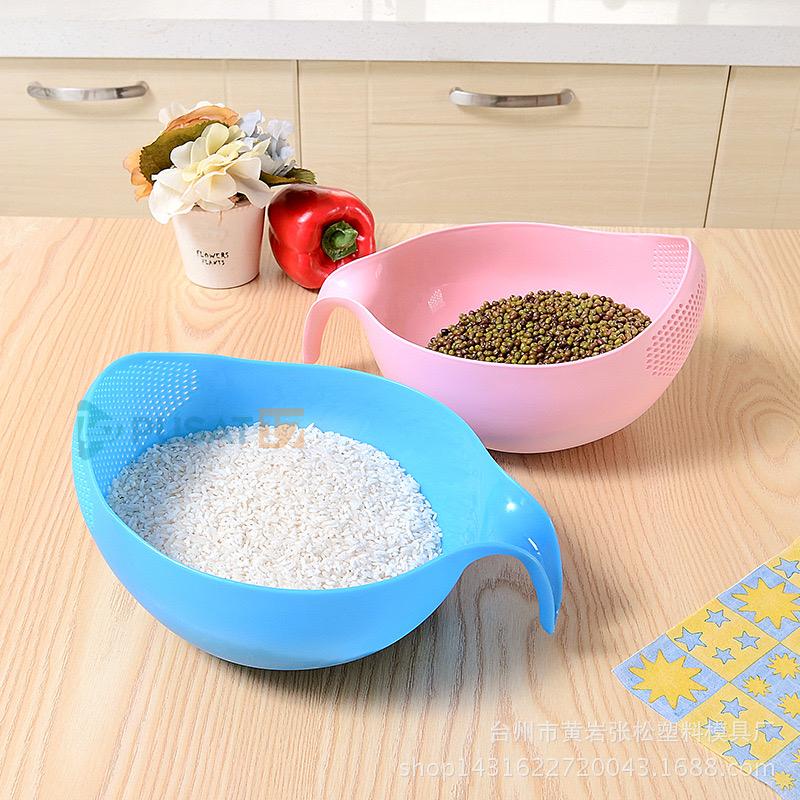 PUSAT17 H06 KERANJANG CUCI BERAS SAYUR BUAH GAGANG SERBAGUNA / TEMPAT WADAH SARINGAN BERAS BUAH SAYUR MULTIFUNGSI / PERALATAN DAPUR UNIK - Gambar 2