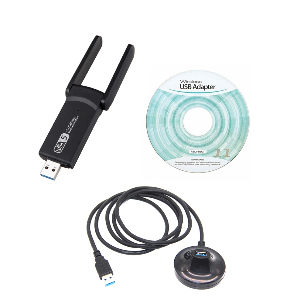 Home Wifi Dongle Dual Band Laptop PC 1200Mbps Long Range 5GHz 2.4G 5dBi