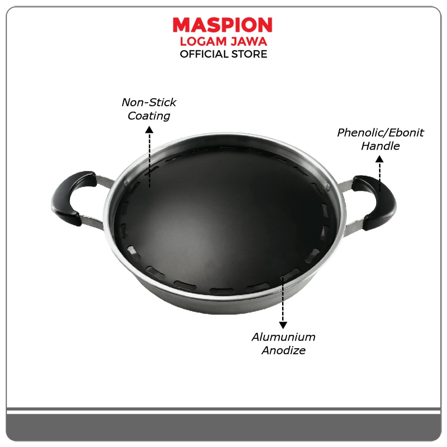 Maspion Maslon Panggangan Alumunium Non Stick Korean Hot Grill 33 cm - Gambar 3