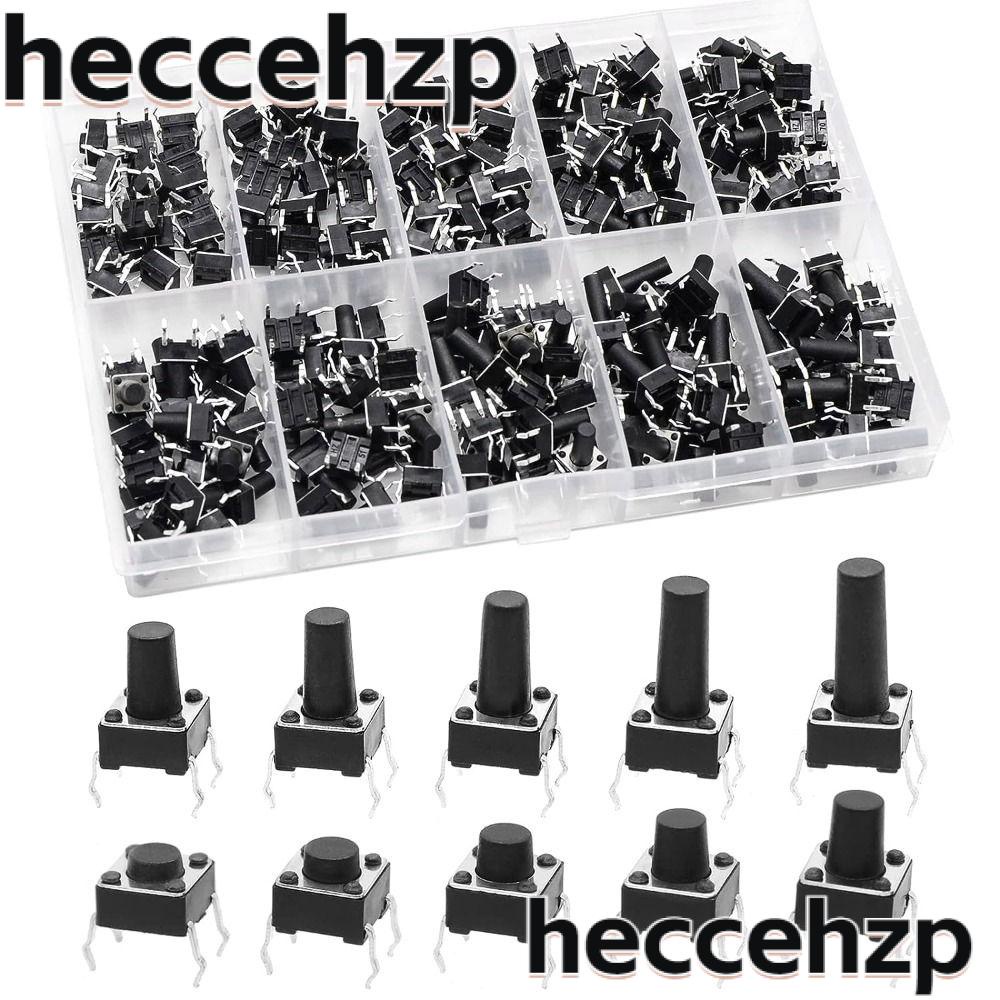 HECCEHZP 200Pcs Tactile Push Button, Mini 6x6 mm Micro Momentary Switch