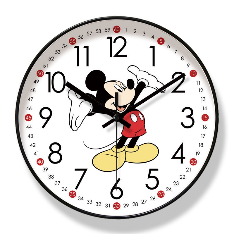 [High quality ]Mickey Wall Clock Home Clock Flip Meter Silent Punctual ...