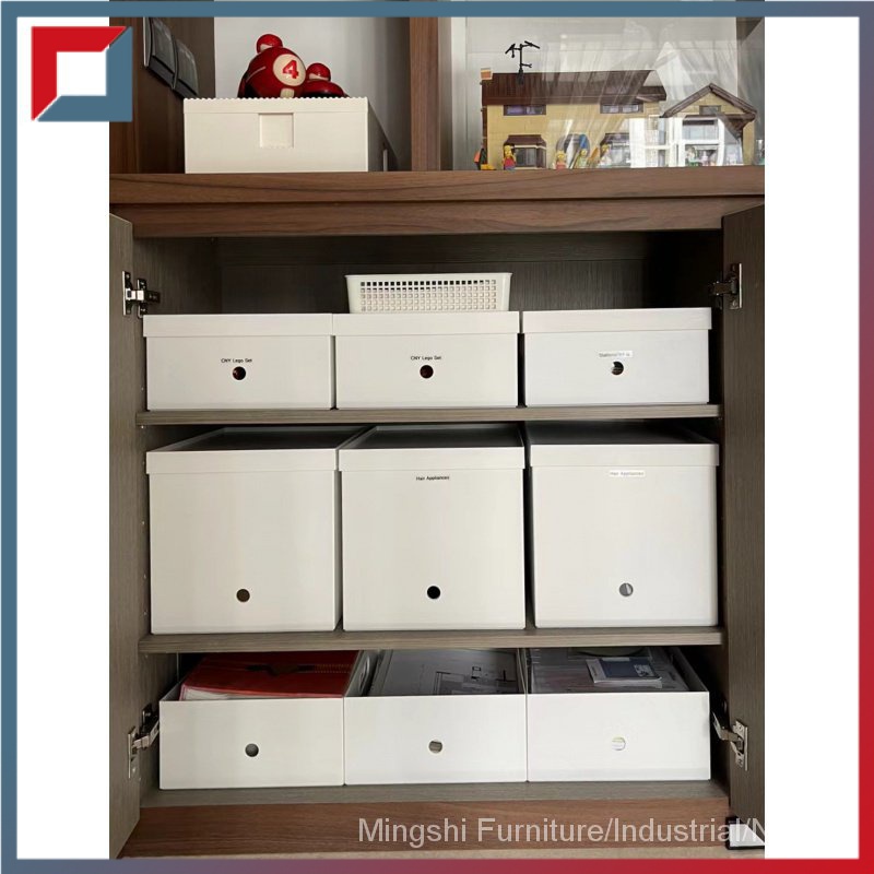 Japanese desktop right-angle storage box with lid and pulley hard large ...
