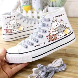 White canvas shoes high on sale top