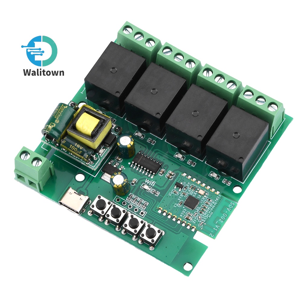 AC110V240V 4Way Intelligent For Bluetooth WIFI Remote Control Relay