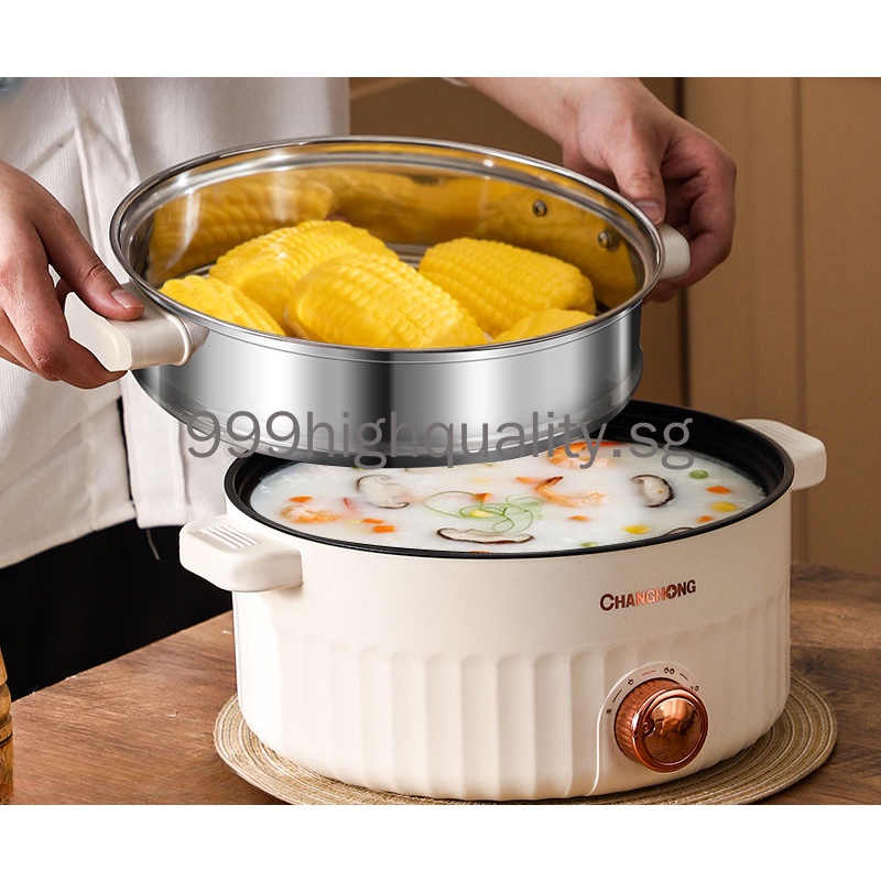 Hot Pot Electric with Steamer, Rapid Noodles Cooker,Non-Stick Electric ...