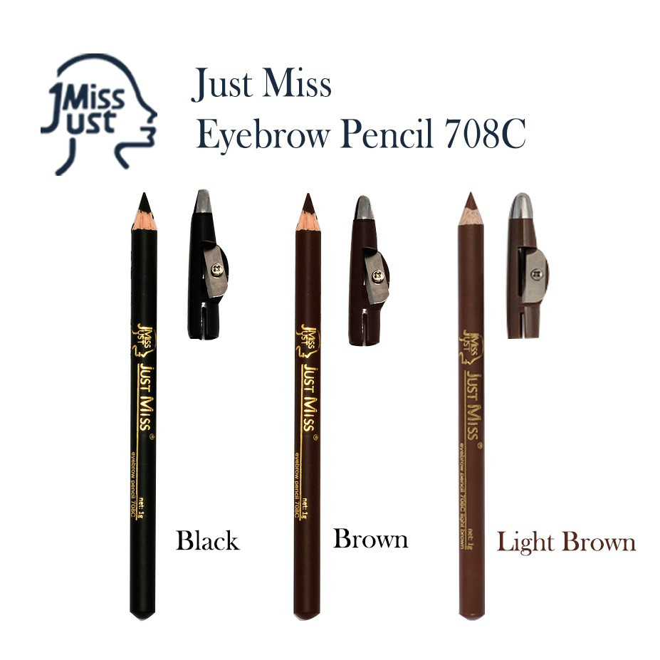 JUST MISS Eyebrow Pencil All Series / Justmiss Pensil Alis 708C / 311 / 209M / 801 / 708A / Merah Jingga Official - Gambar 4
