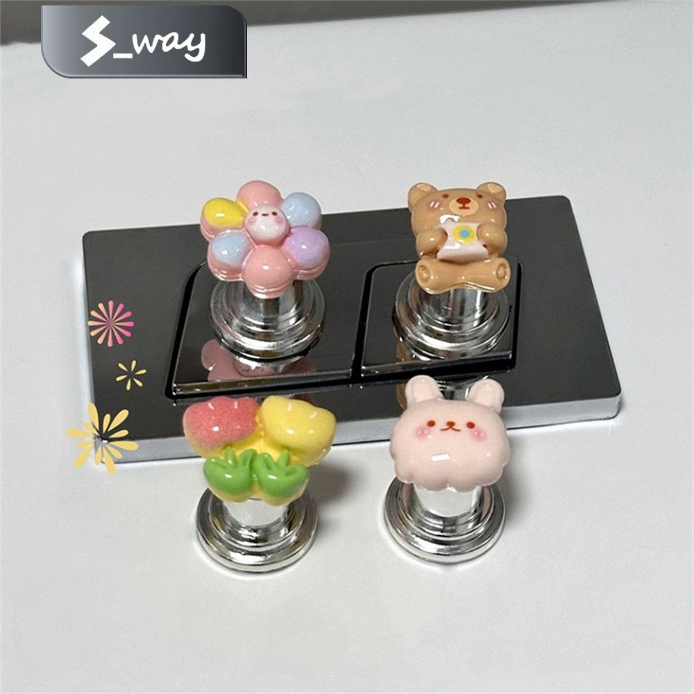 2-Pack Decorative Toilet Flush Button Covers – Gold, Flower-Shaped Adhesive Handles, Manicure-Friendly