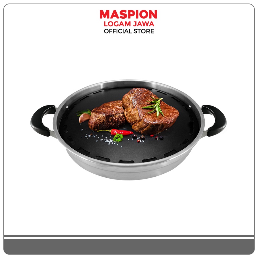 Maspion Maslon Panggangan Alumunium Non Stick Korean Hot Grill 33 cm - Gambar 2