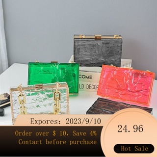 Transparent Square Box Bag, Acrylic Evening Clutch Bag, Women's