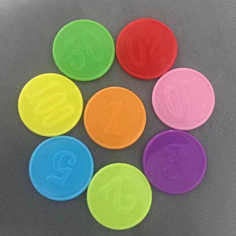 160pcs/box Plastic coins point coins digital exchange chip token cards ...