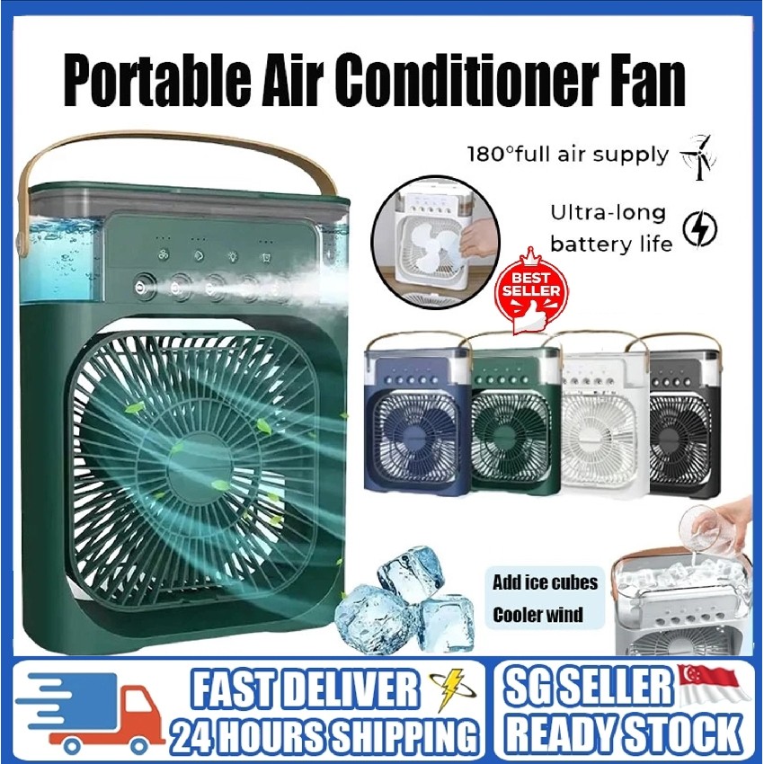 【SG Seller 】desktop fan Add ice and cool mobile fan spray fan Home ...
