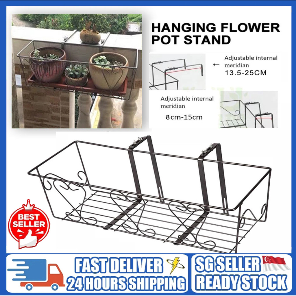 [SG Seller]Adjustable Hanging Rack Balcony Railing Stainless steel ...