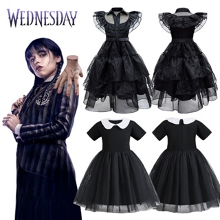 3-10 Years Kids Girls/women Wednesday Addams Series Cosplay Party Costume  Set Dress/outfit Fancy Dress Up Gifts-c