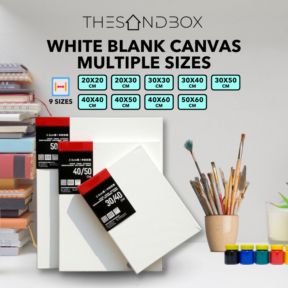 White Blank Canvas [ Board Oil Acrylic Painting Wooden Frame DIY Photo