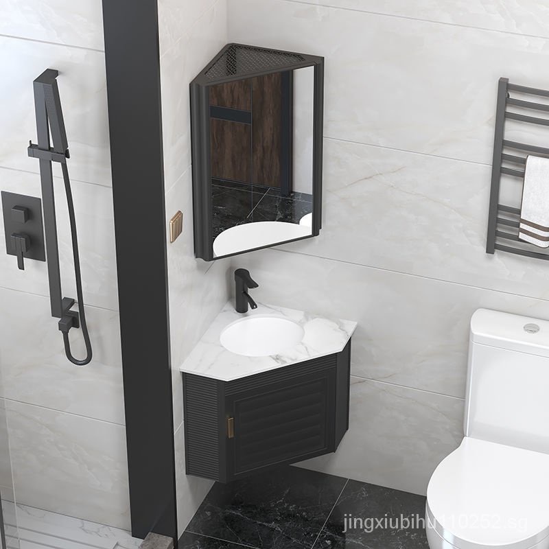 Smallsized triangle washbasin bathroom combination space