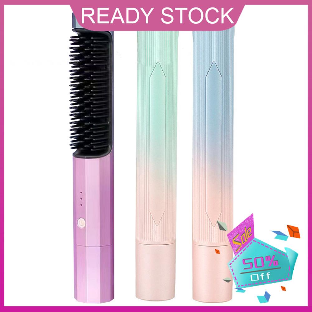 Mengy Hair Straightening Styling Brush 3 Temperature Gears Prevent