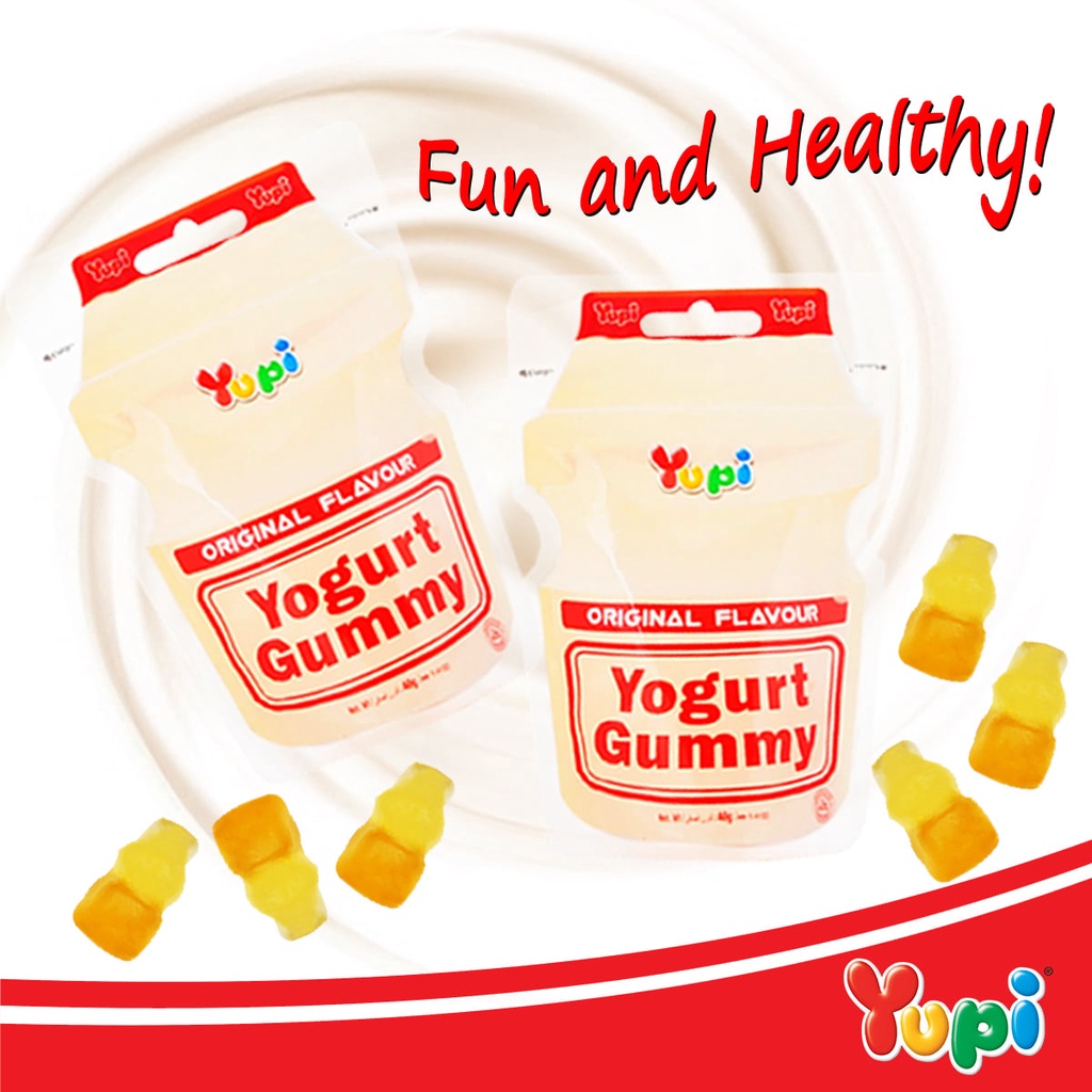 Yupi Yoghurt Gummies Creamy Tangy 35g/40g Halal Real Yoghurt Powder