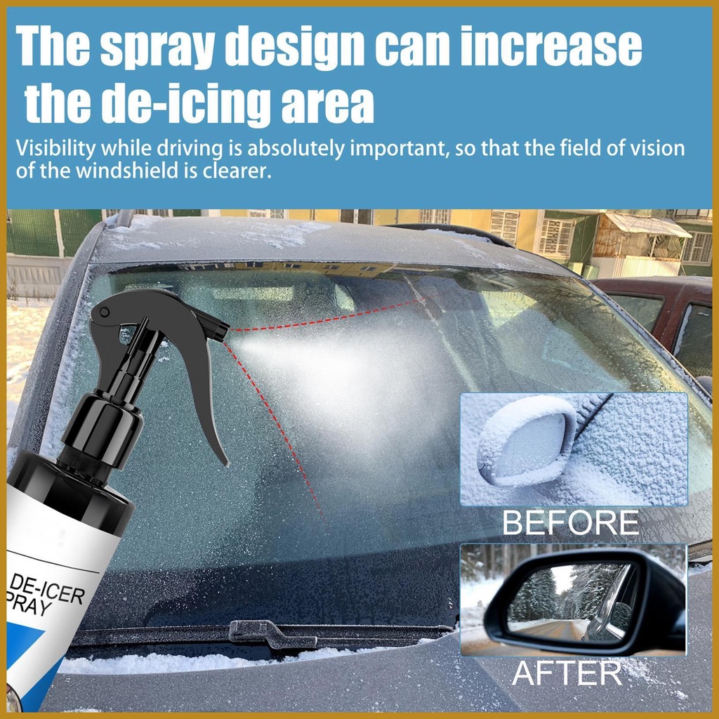 Snow Cleaner Snow Remover For Cars 100ml Windshield Defroster