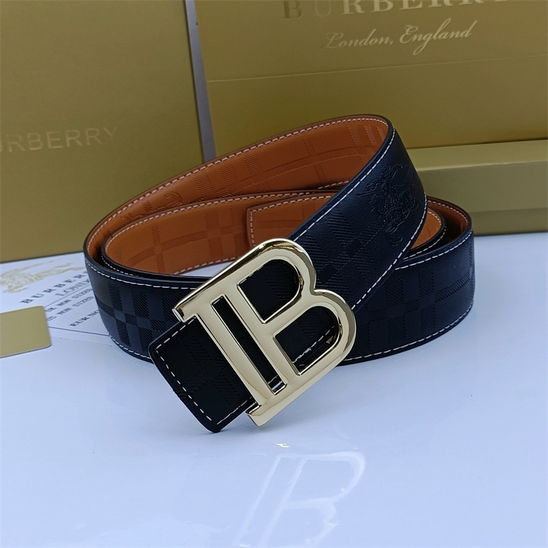 ▷High Quality◁ Original Burberrys Genuine Leather Belt Double-sided  Available Belt Cowboy Brown Black Business Strap Male Waistband