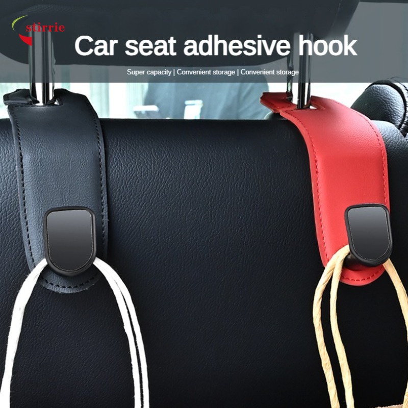 Car Hooks Universal Car Vehicle Back Seat Headrest Hanger Holder Hook  Microfiber Leather & Stainless Steel for Bag Purse Cloth Drink Grocery  (Black)