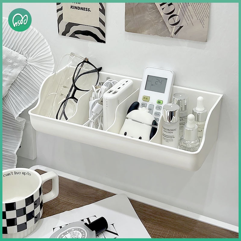Large-capacity White Storage Box | 4 compartments Bedside Rack Simple ...