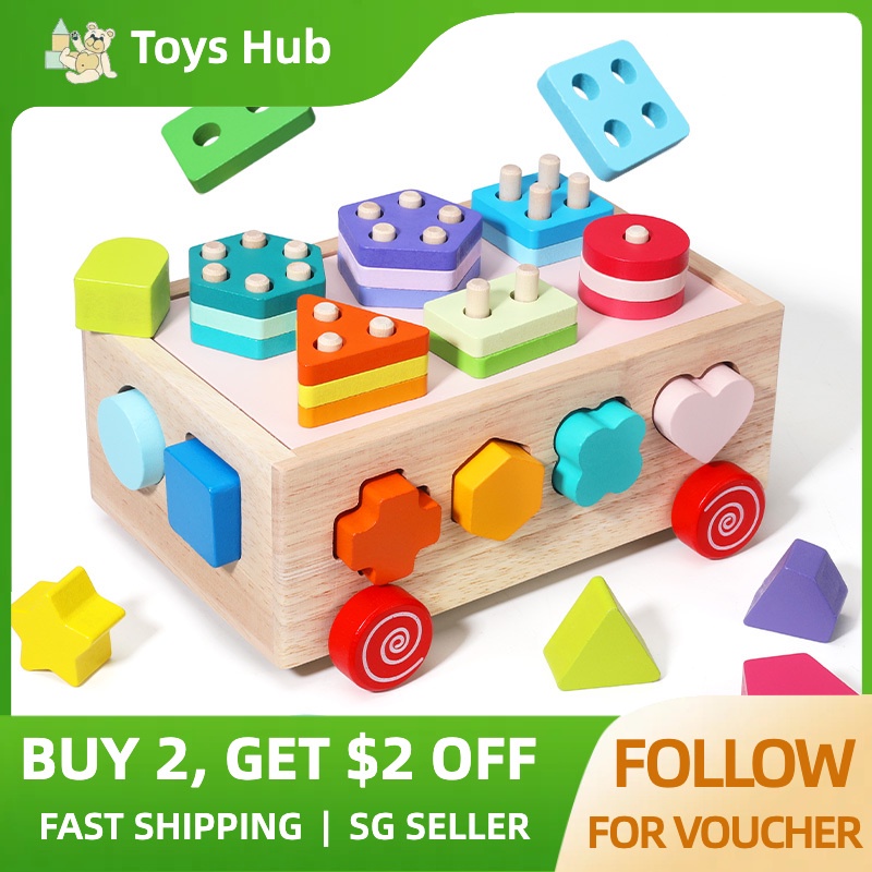 Wooden Shape Sorter Cube for Toddlers 2-4 Years | Shape Sorting Toy ...