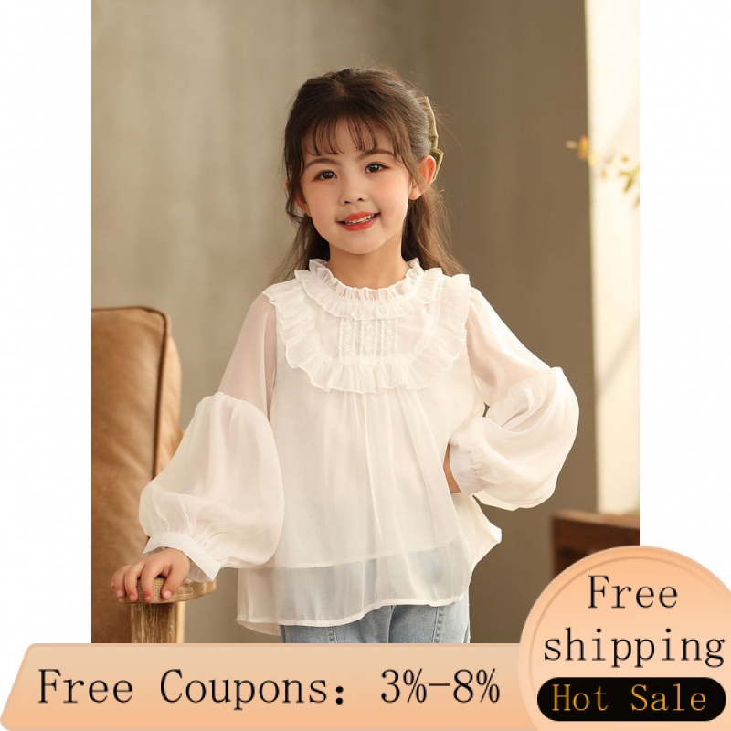 MHFall Girl s Long Sleeved Shirt Korean Style Girl Cute Puff